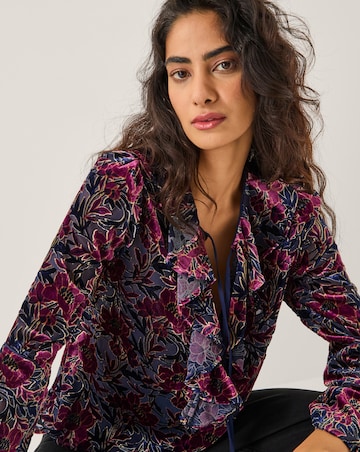 Monsoon Milena Devore Ruffle Blouse