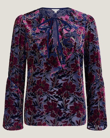 Monsoon Milena Devore Ruffle Blouse