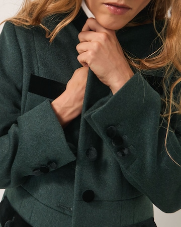 Monsoon Viv Velvet Trim Military Coat