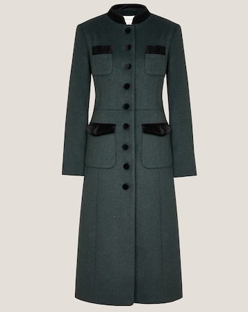 Monsoon Viv Velvet Trim Military Coat