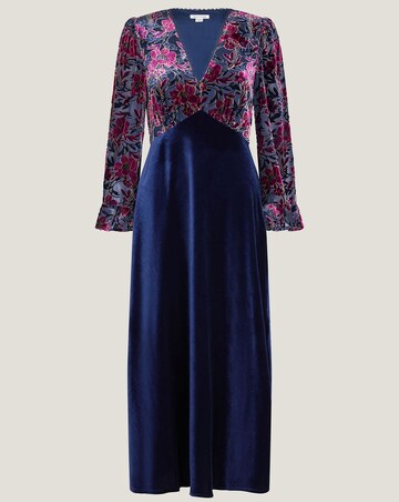 Monsoon Milena Floral Velvet Midi Dress
