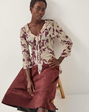 Monsoon Bora Floral Ruffle Top