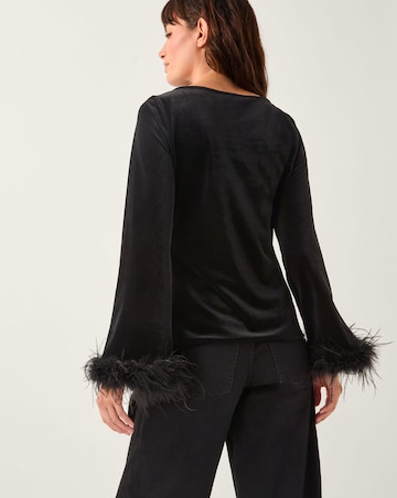 Monsoon Freya Feather Velvet Top