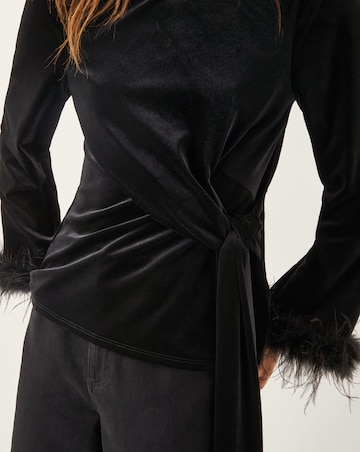 Monsoon Freya Feather Velvet Top