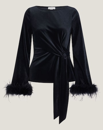 Monsoon Freya Feather Velvet Top