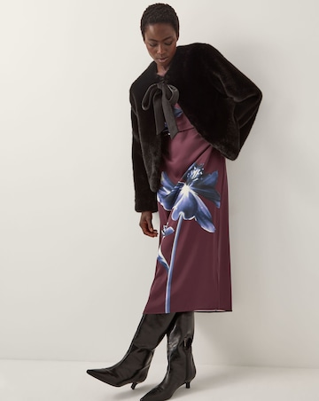 Monsoon Farah Bow Faux Fur Jacket