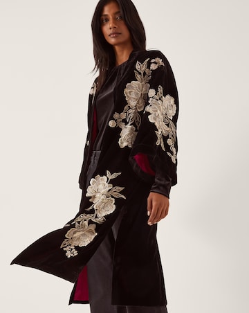 Monsoon Fia Floral Velvet Kimono