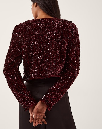 Monsoon Belinda Bow Sequin Jacket