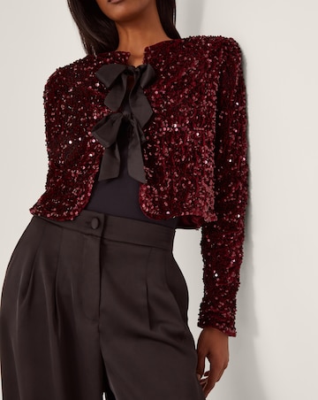 Monsoon Belinda Bow Sequin Jacket
