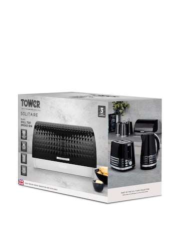 Tower Solitaire Bread Bin-Black