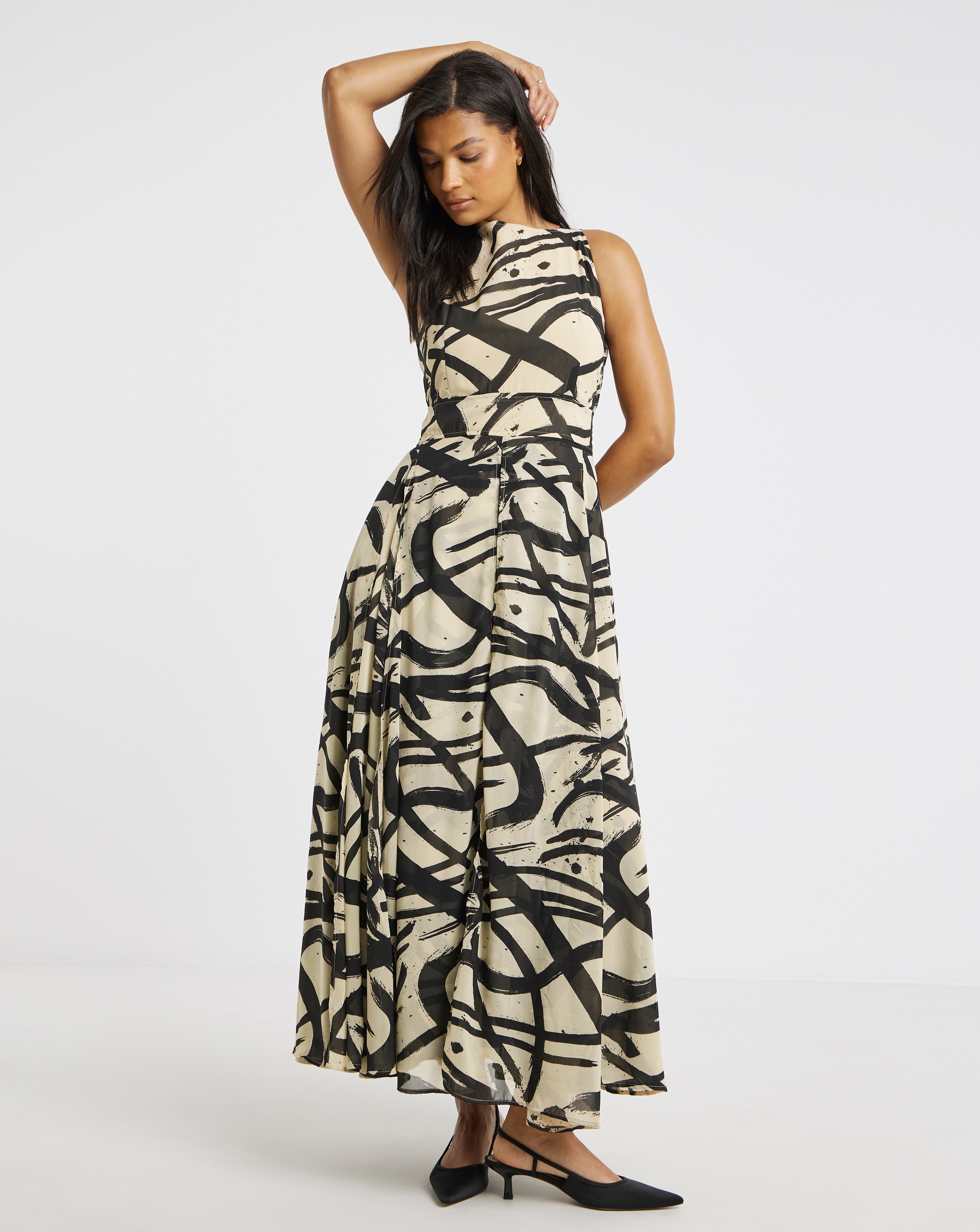 Religion Hand Painted Halter Maxi Dress
