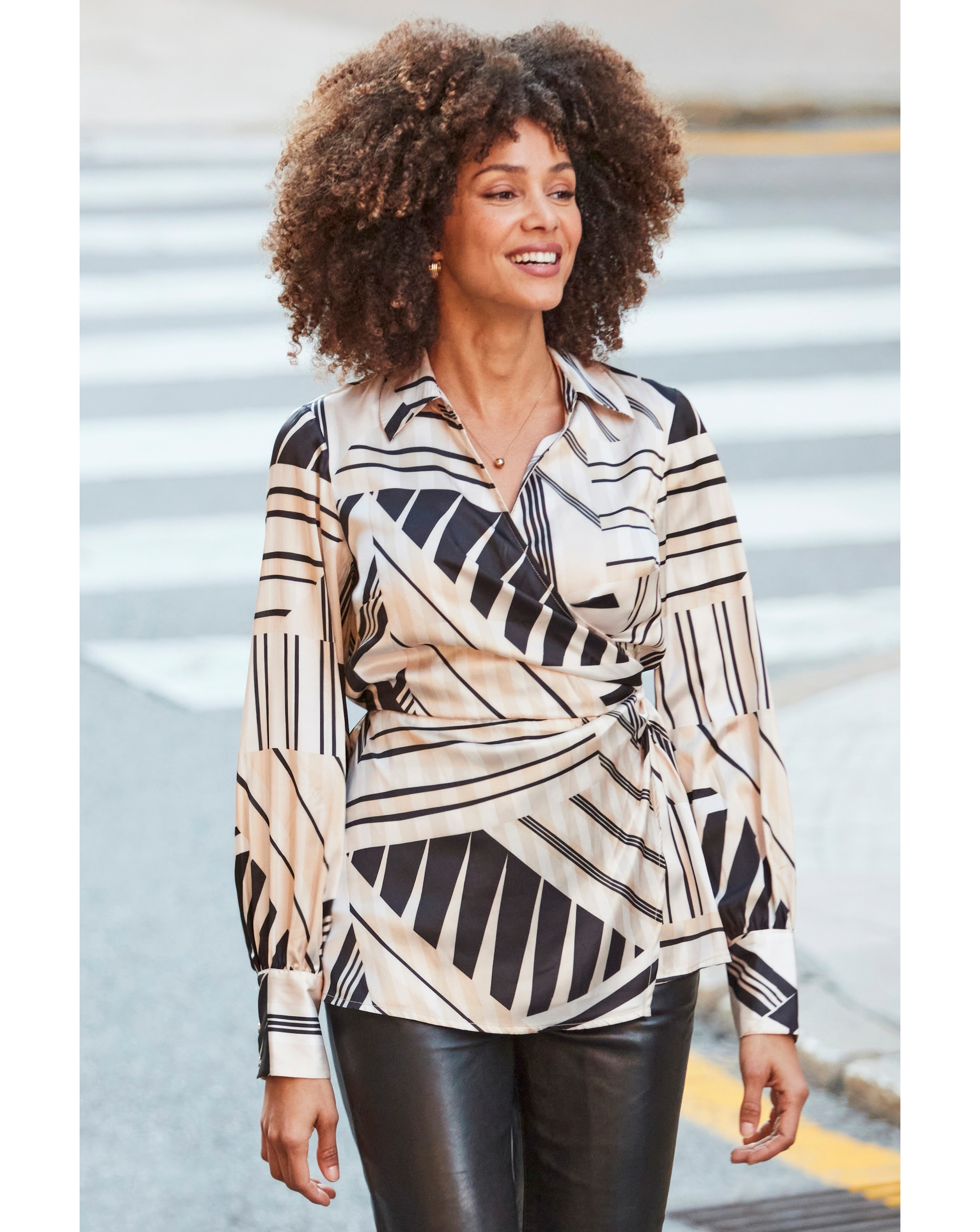 Sosandar Wrap Printed Shirt