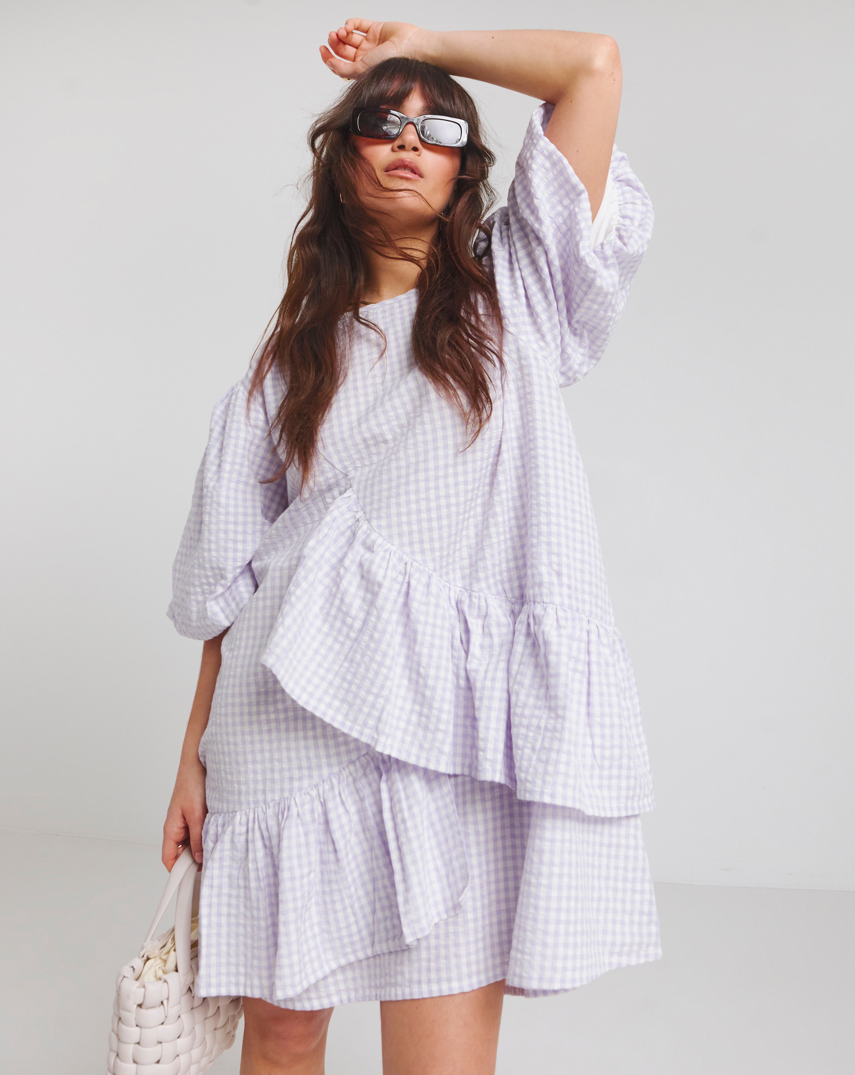 Native Youth Gingham Mini Dress