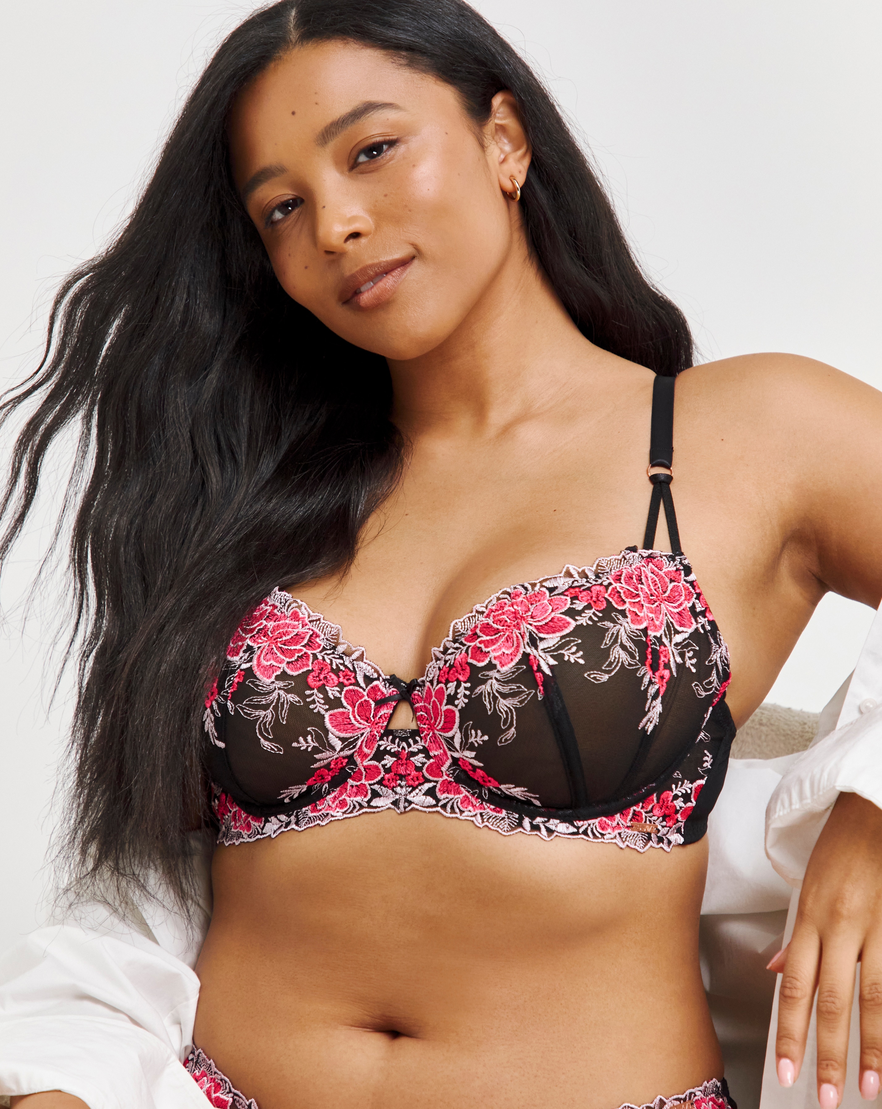 Figleaves Curve Neon Floral Balcony Bra