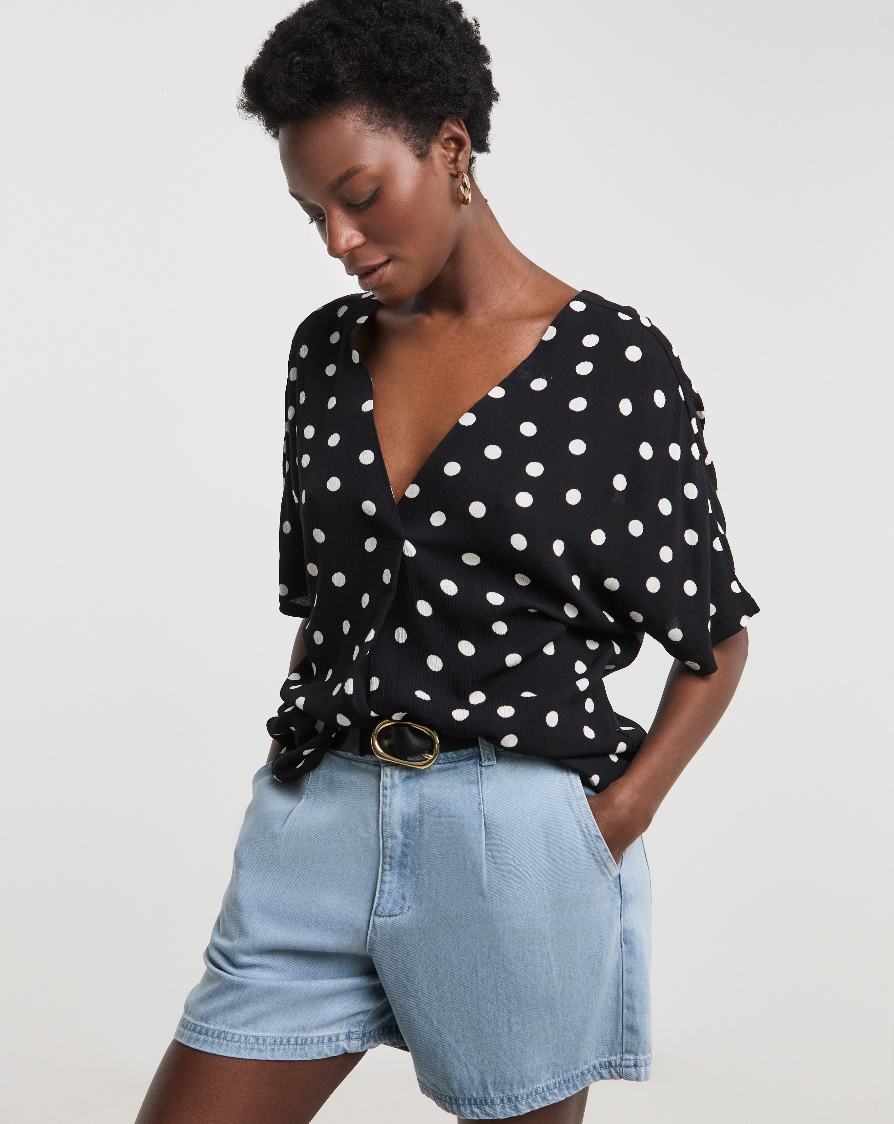 Textured Crinkle Tunic Top