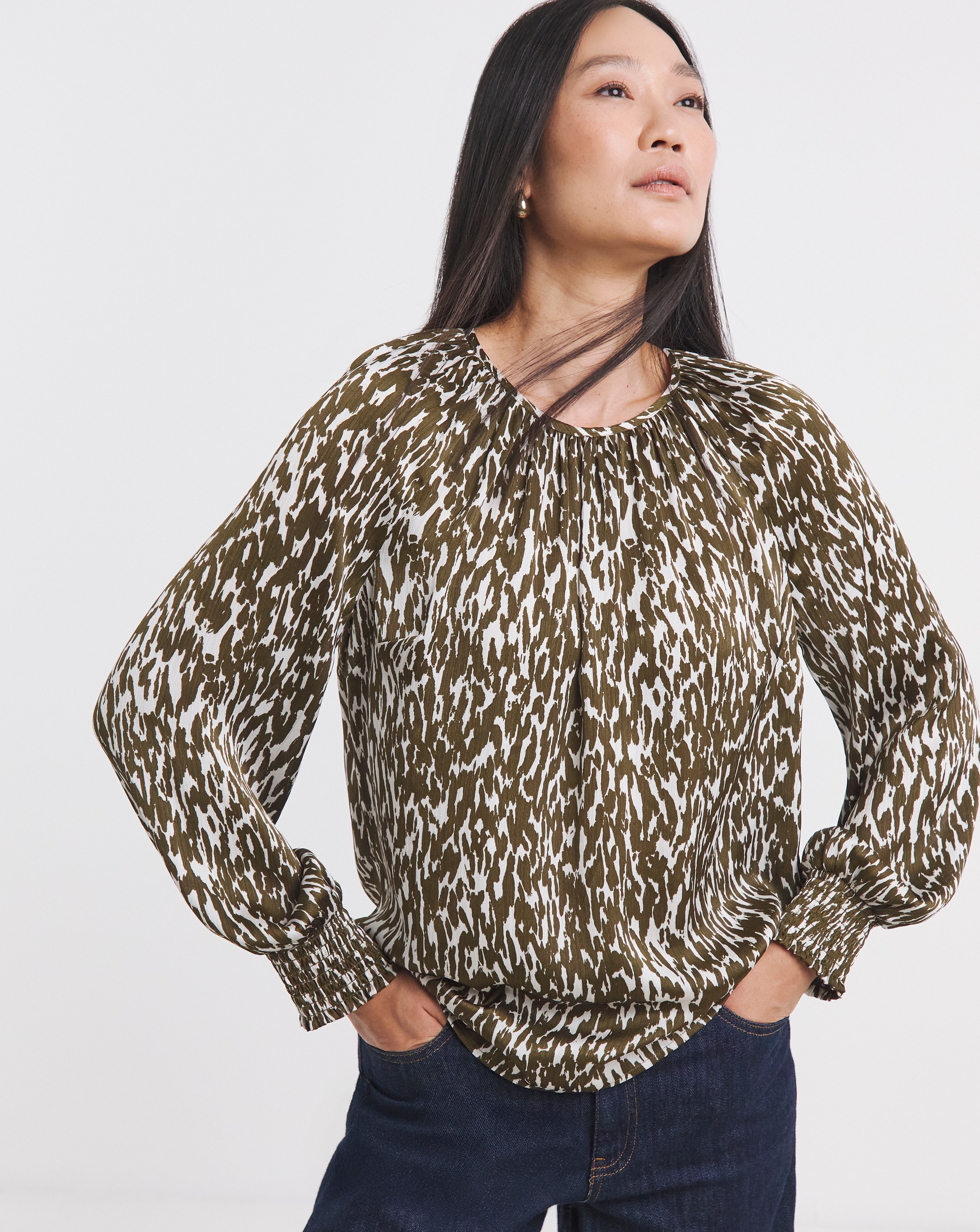 Printed Satin Blouse