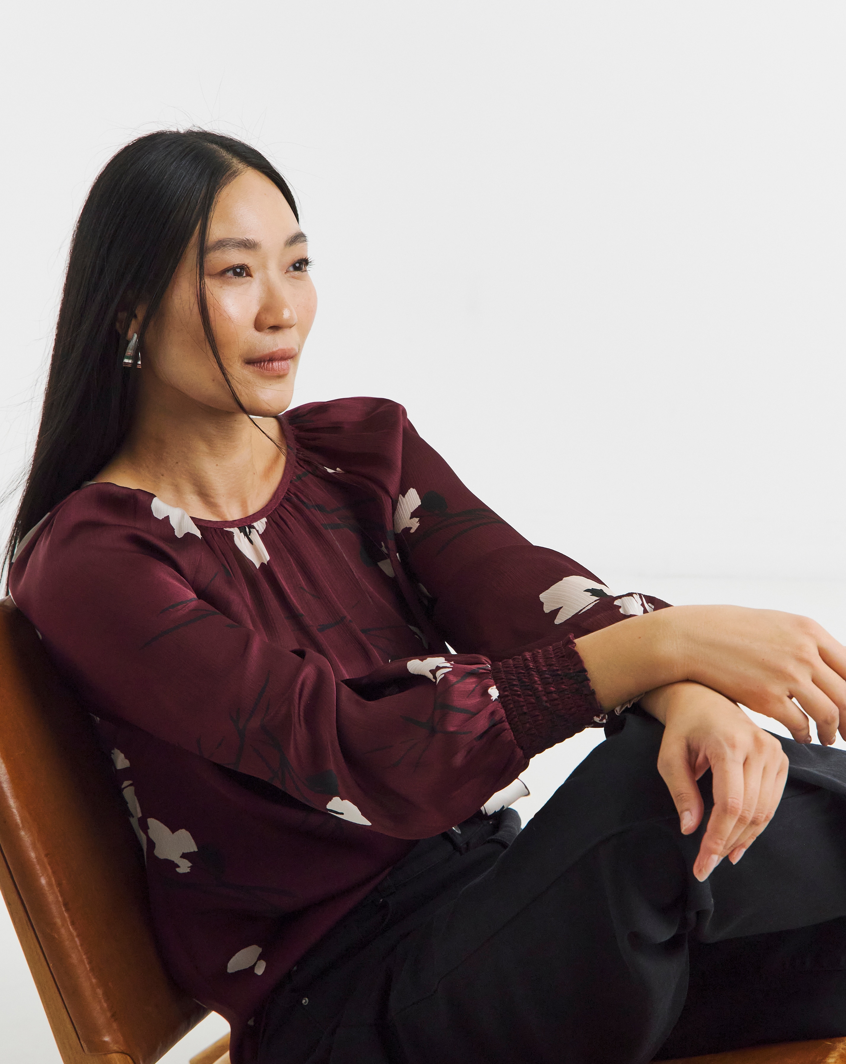 Printed Satin Blouse