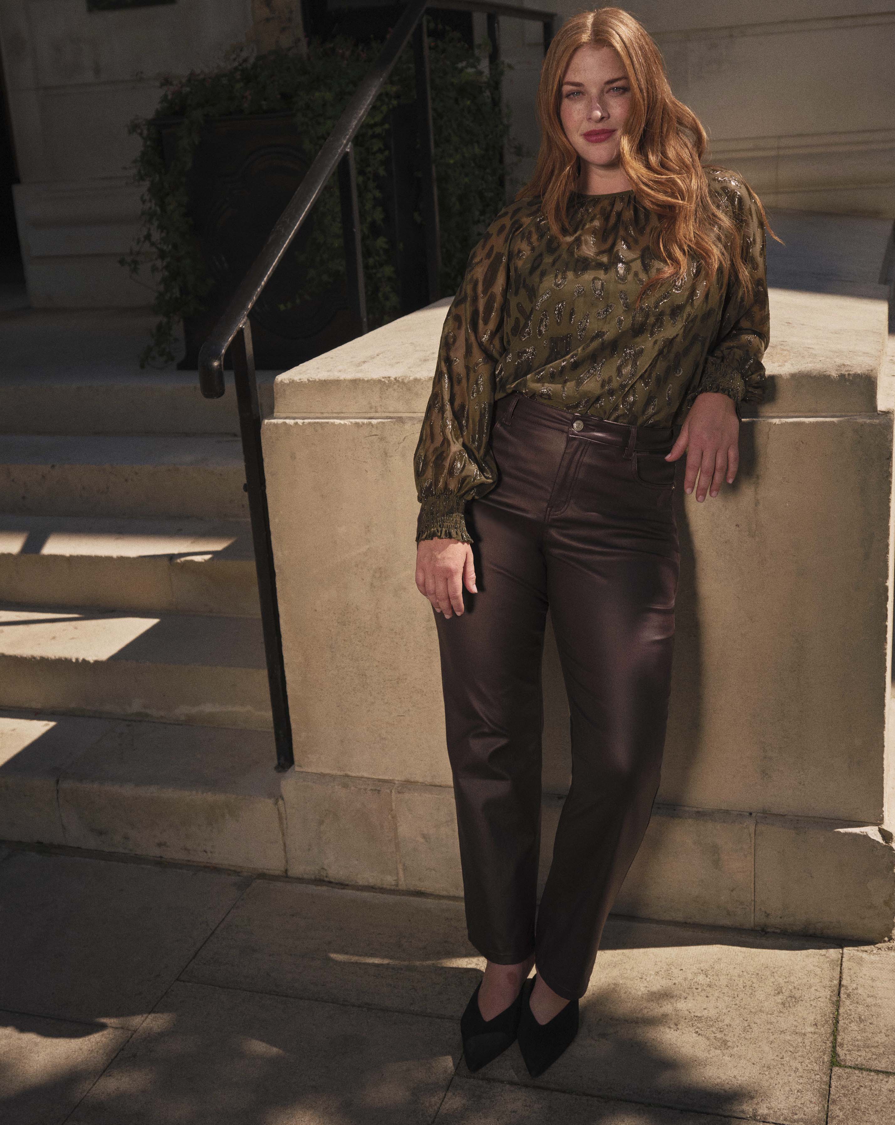 Lurex Jacquard Raglan Blouse