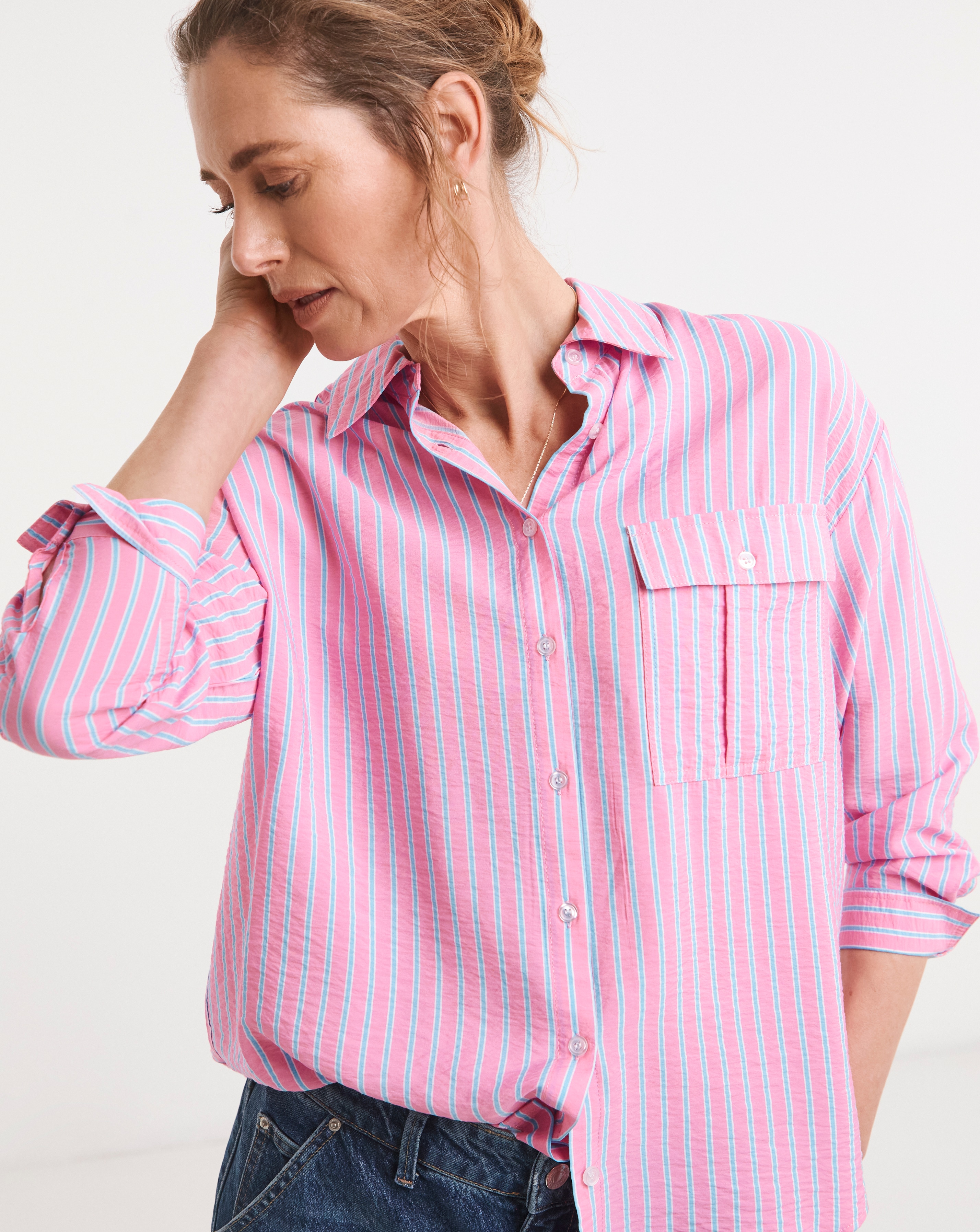 Stripe Pocket Detail Shirt