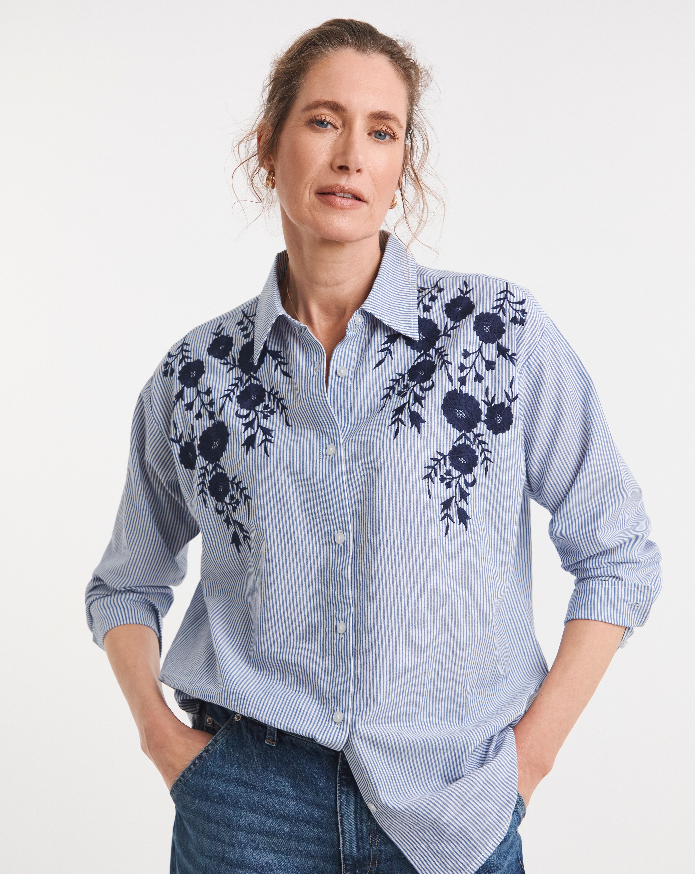 New In - Embroidered Stripe Shirt