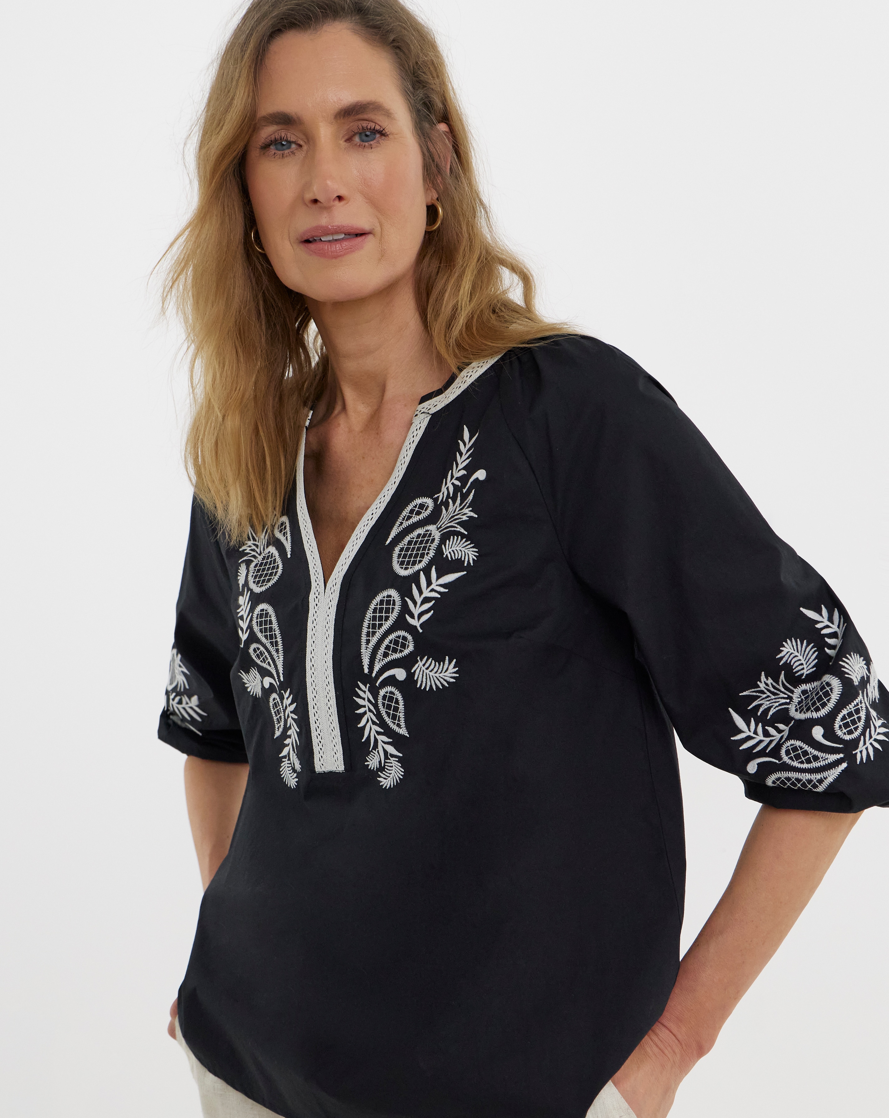 New In - Embroidered Tunic Top