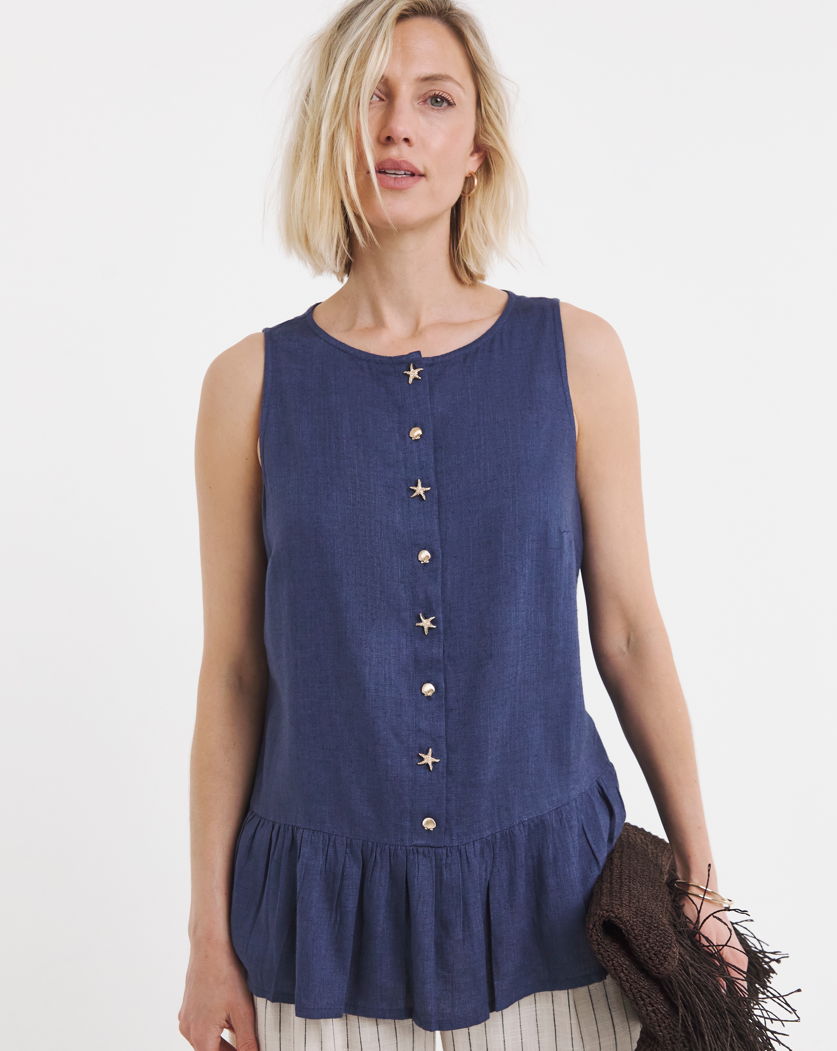 New In - Linen Mix Vest Top
