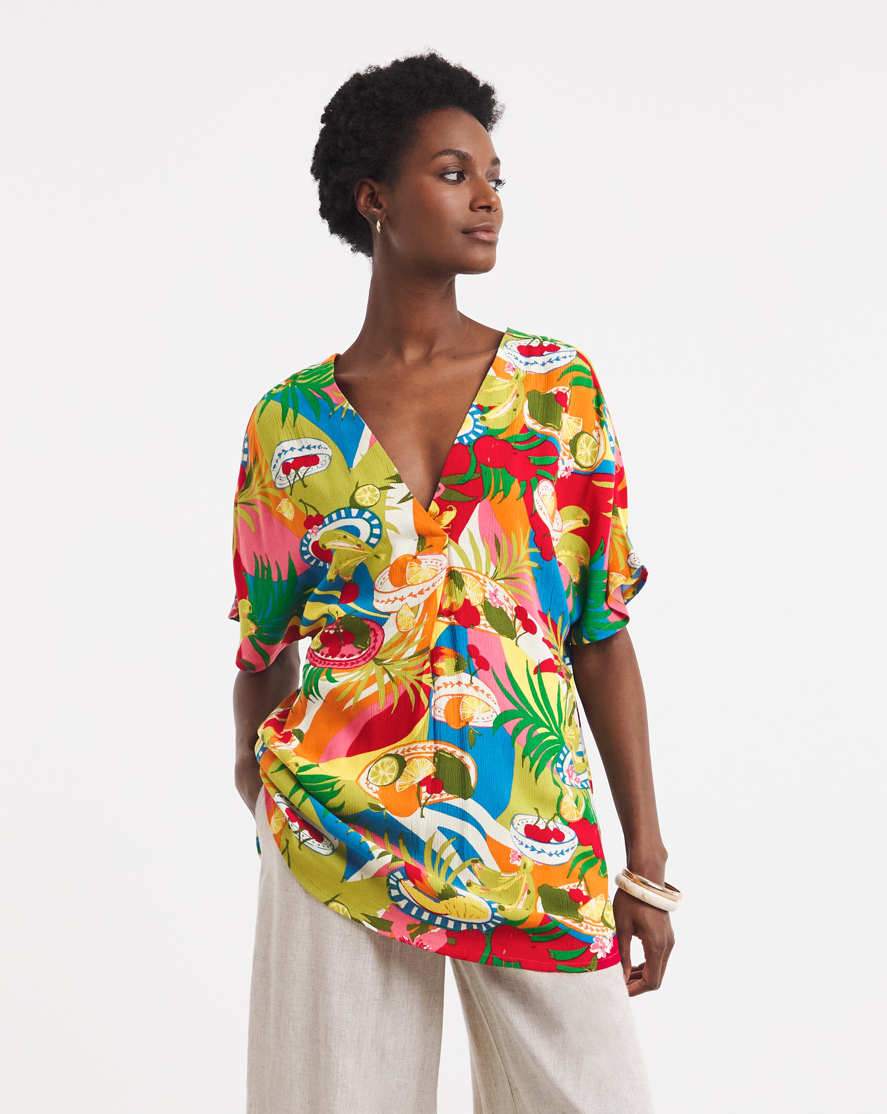 New In - Printed Crinkle Tunic