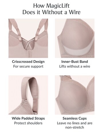 Glamorise Plus Size MagicLift Seamless T-Shirt Bra 1080