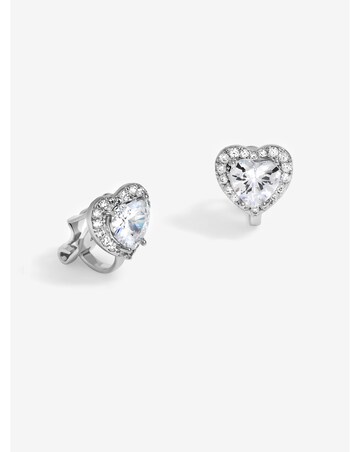 Jon Richard Rhodium Plated Heart Clip Earrings