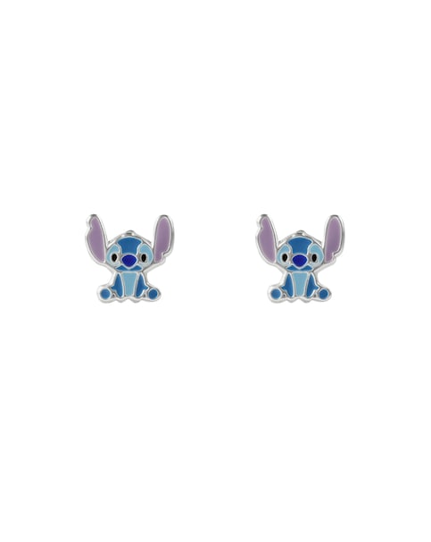 Stitch Silver Enamel Earrings