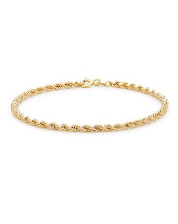 9ct Yellow Gold Hollow Rope Bracelet