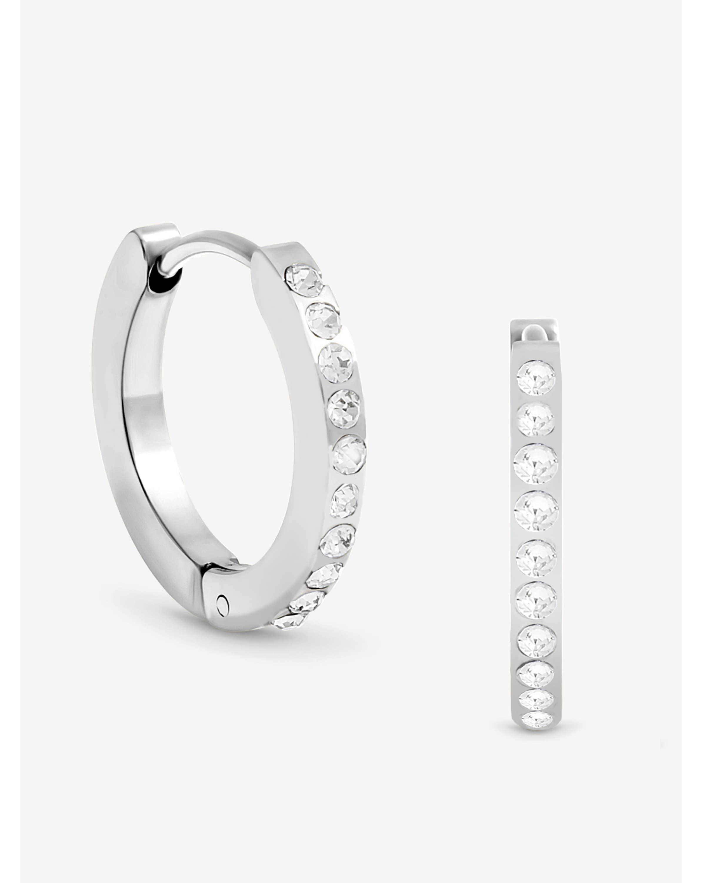 Jon Richard Silver Crystal Huggie Hoops