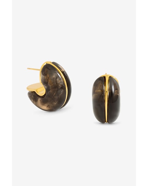 Jon Richard Black Resin Hoop Earrings