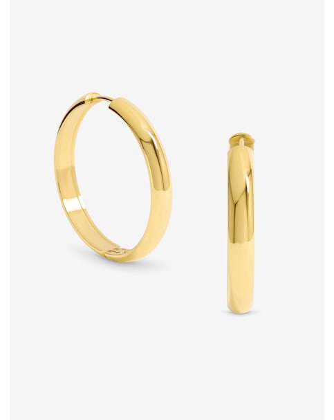 Jon Richard Gold Plated Stainless Steel Large Flat Surface Hoop Earrings