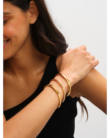 Jon Richard Sterling Silver Plated Stainless Steel Crystal Row Bangle