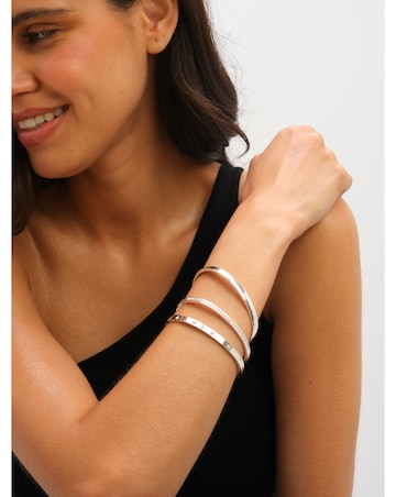 Jon Richard Platinum Plated Stainless Steel Crystal Row Bangle