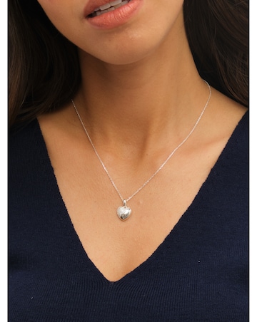 Simply Silver Sterling Silver 925 Polished and Micro Pave Pendant - Gift Pouch