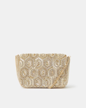 Accessorize Embellished Fold Over Clutch Bag