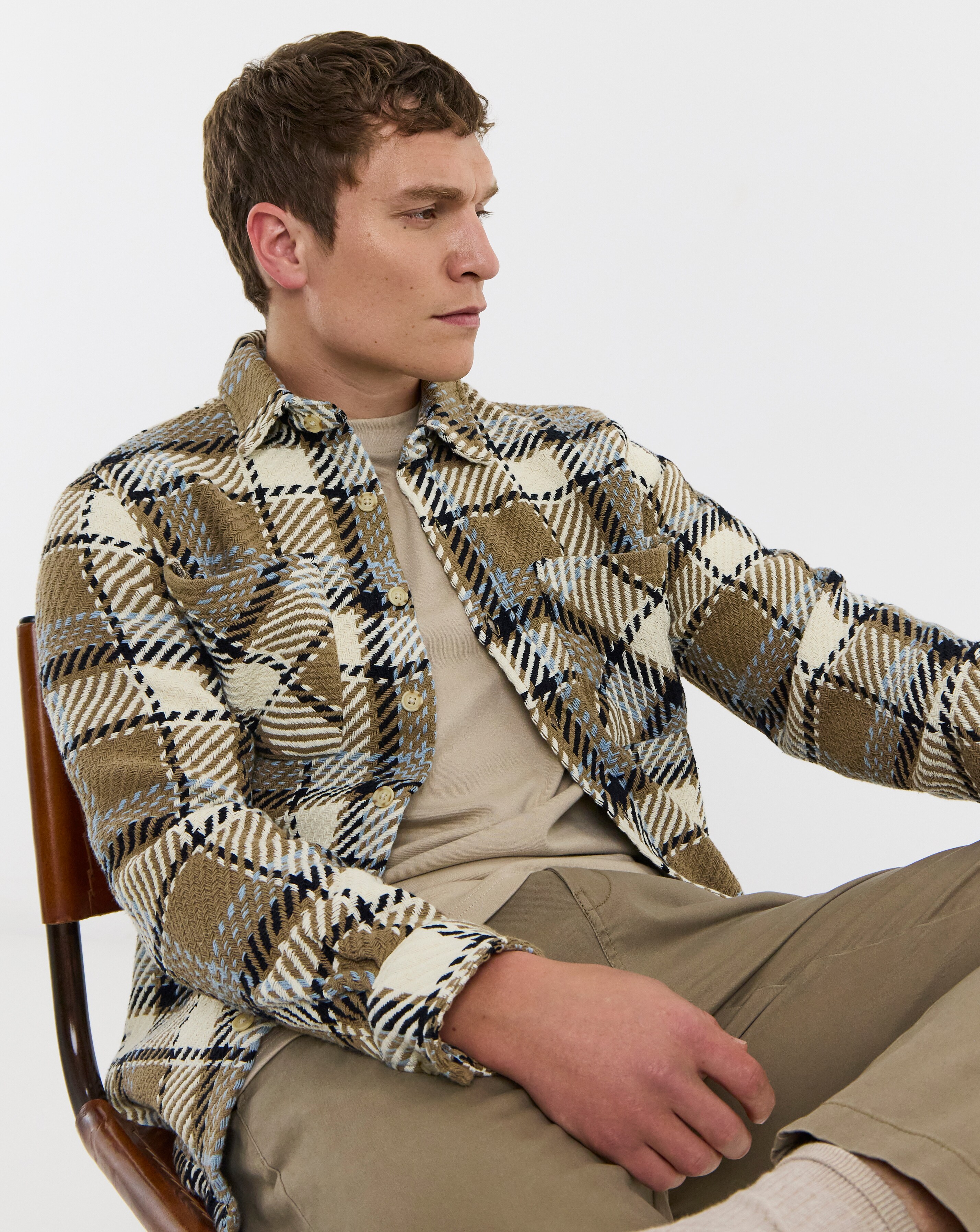 Heavy Textured Check Overshirt