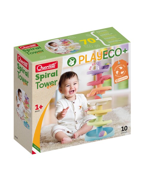 New In - Quercetti Eco+ Spiral Tower 10 Pcs