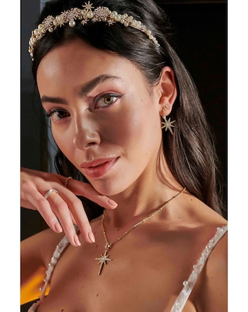 Jon Richard Gold Star And Pearl Tiara