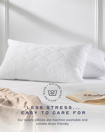 Snuggledown Luxury Cotton Quilted Firm Support Pillows - 2 Pack