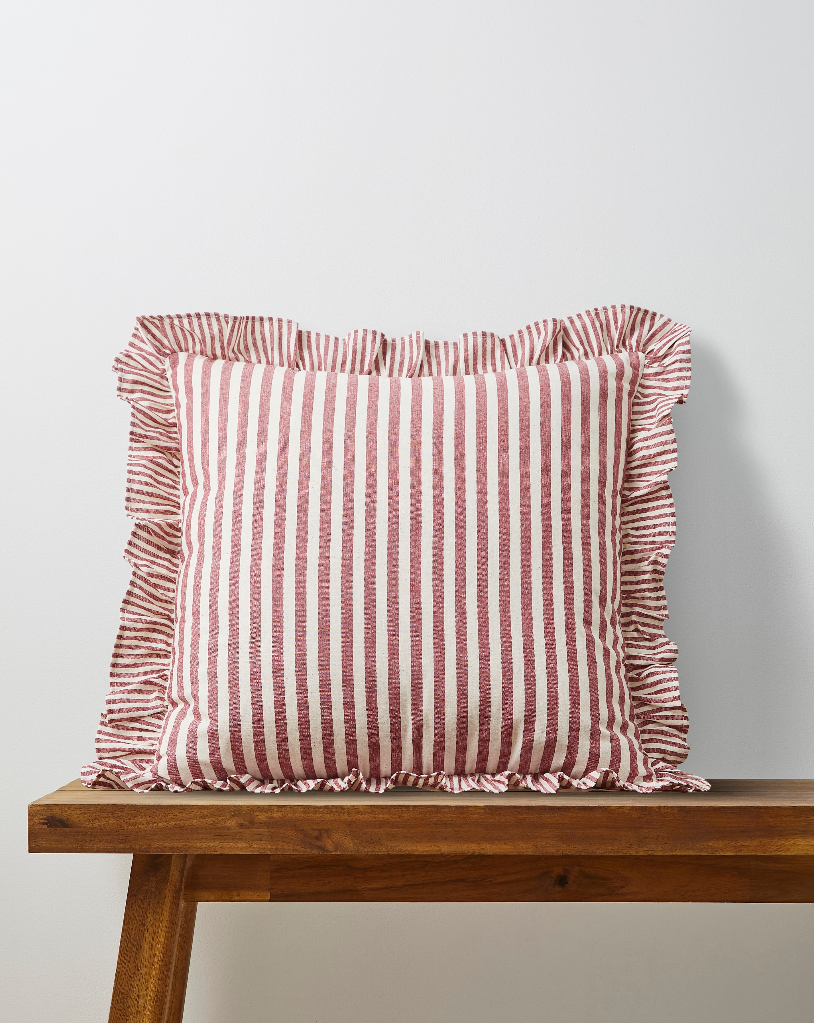 New In - Raleigh Striped Ruffled Cushion
