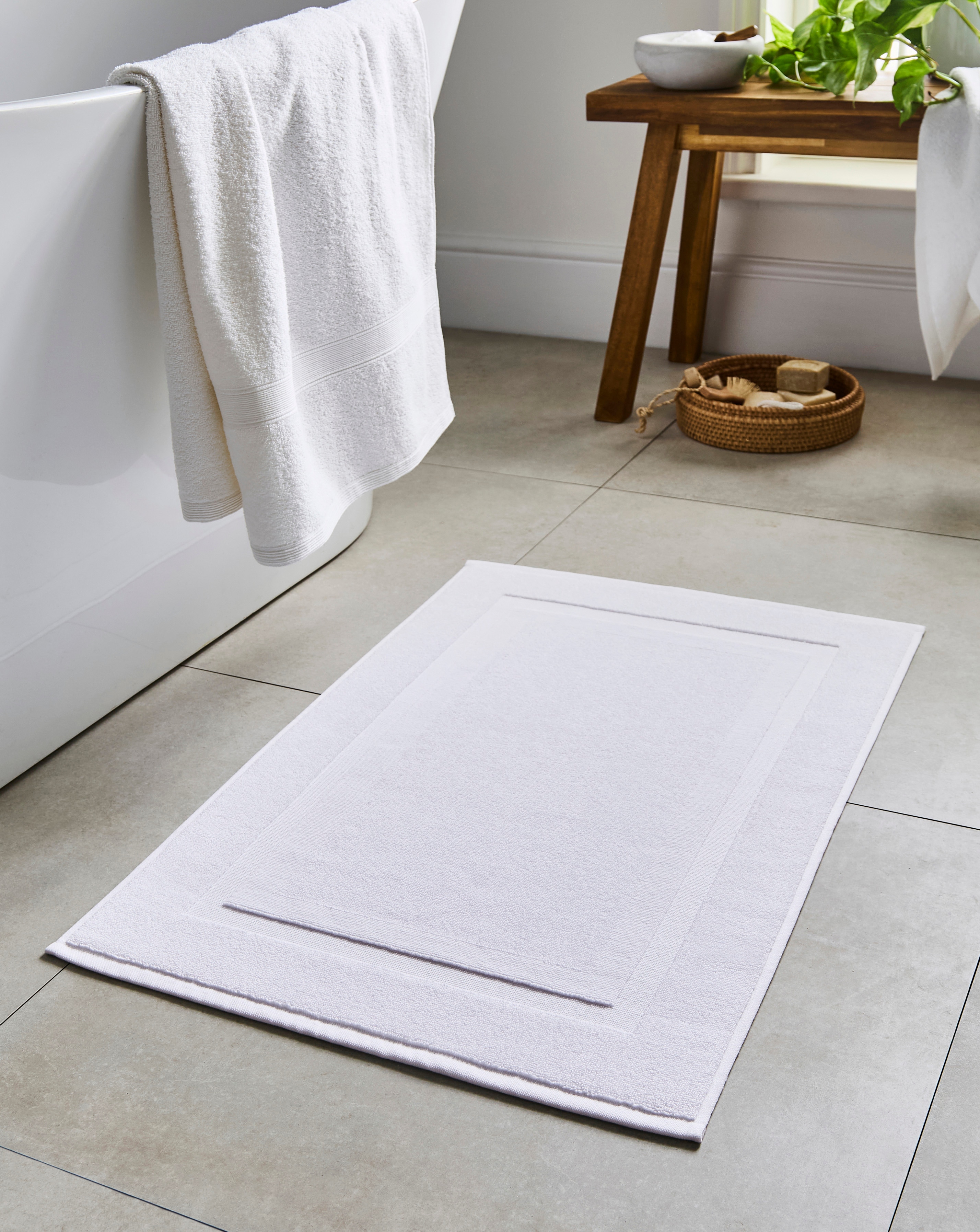 New In - Egyptian Cotton Bath Mat - White