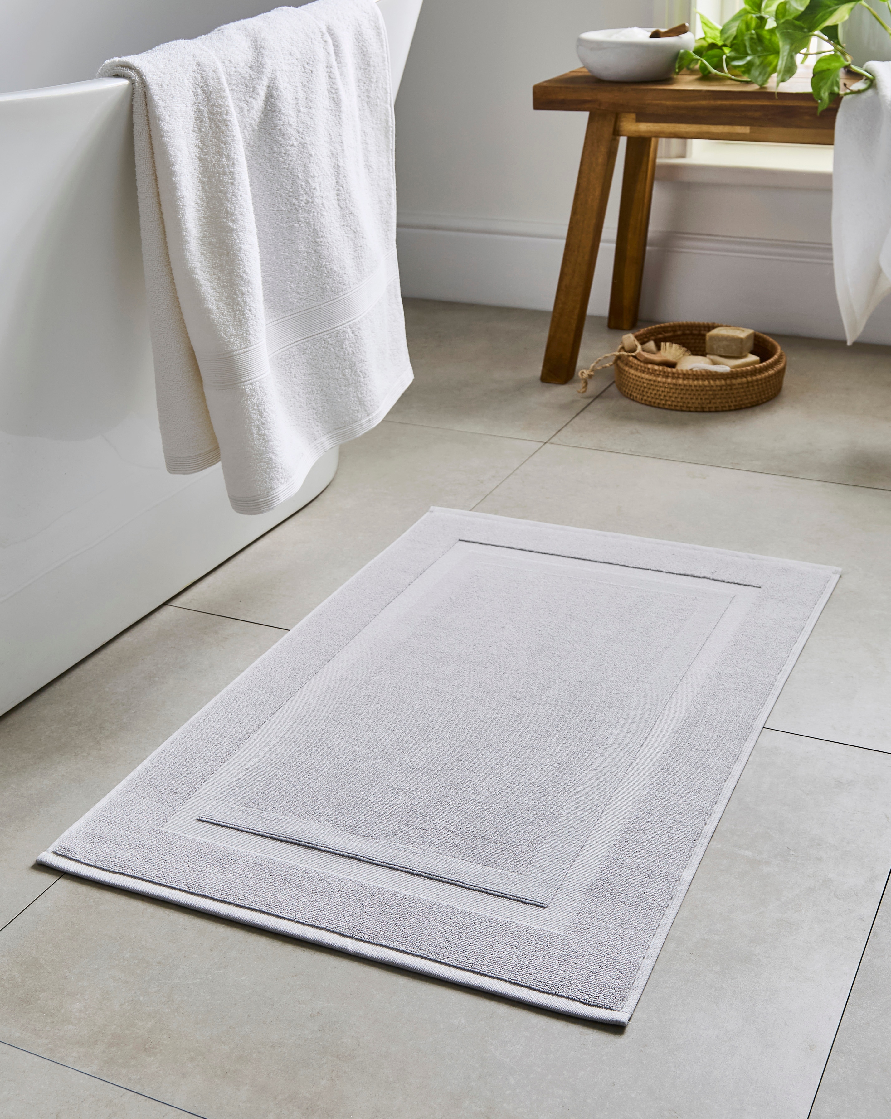 New In - Egyptian Cotton Bath Mat - Silver