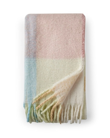 Catherine Lansfield Faux Mohair Check Throw