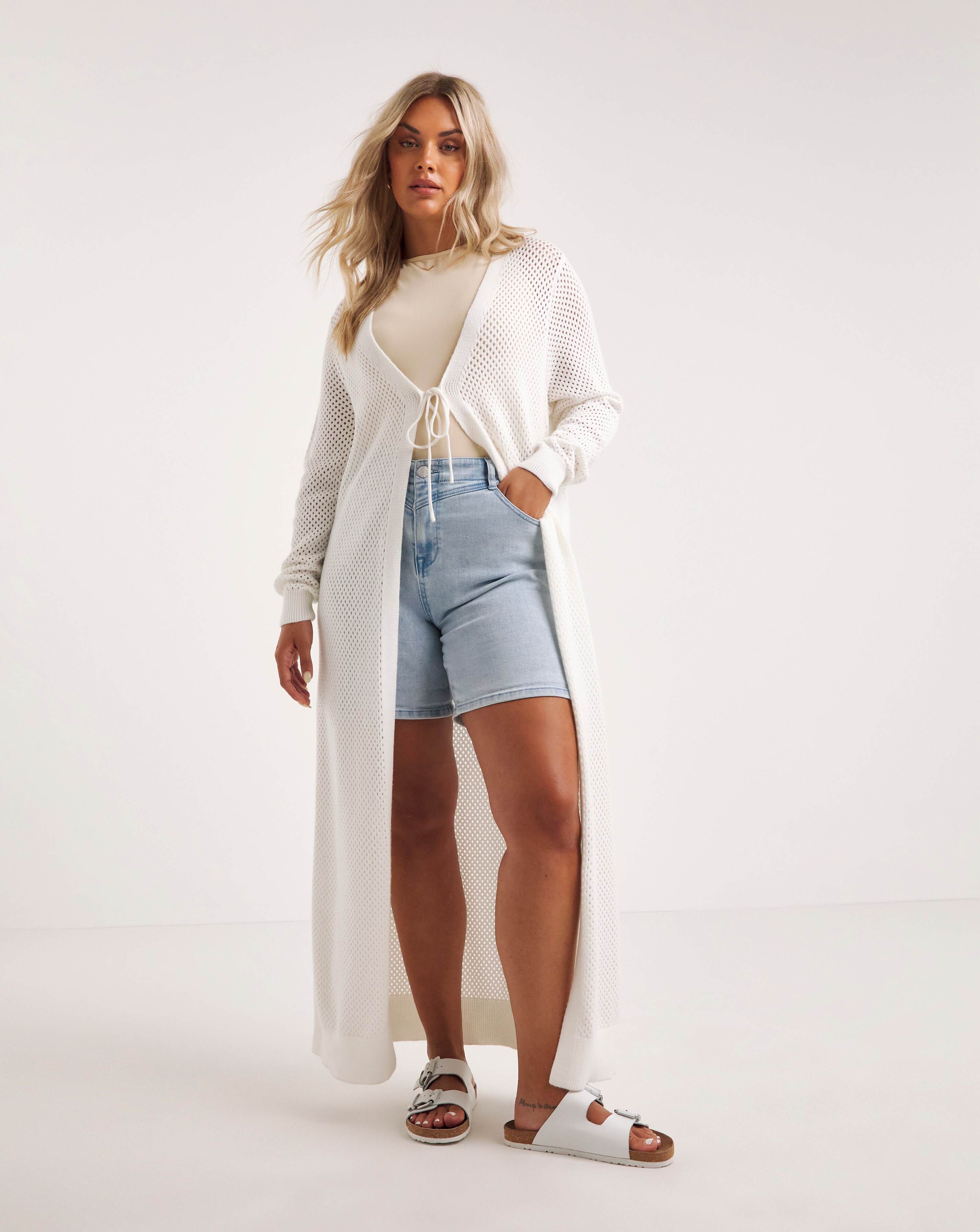 Cream Crochet Maxi Cardigan | Fashion World