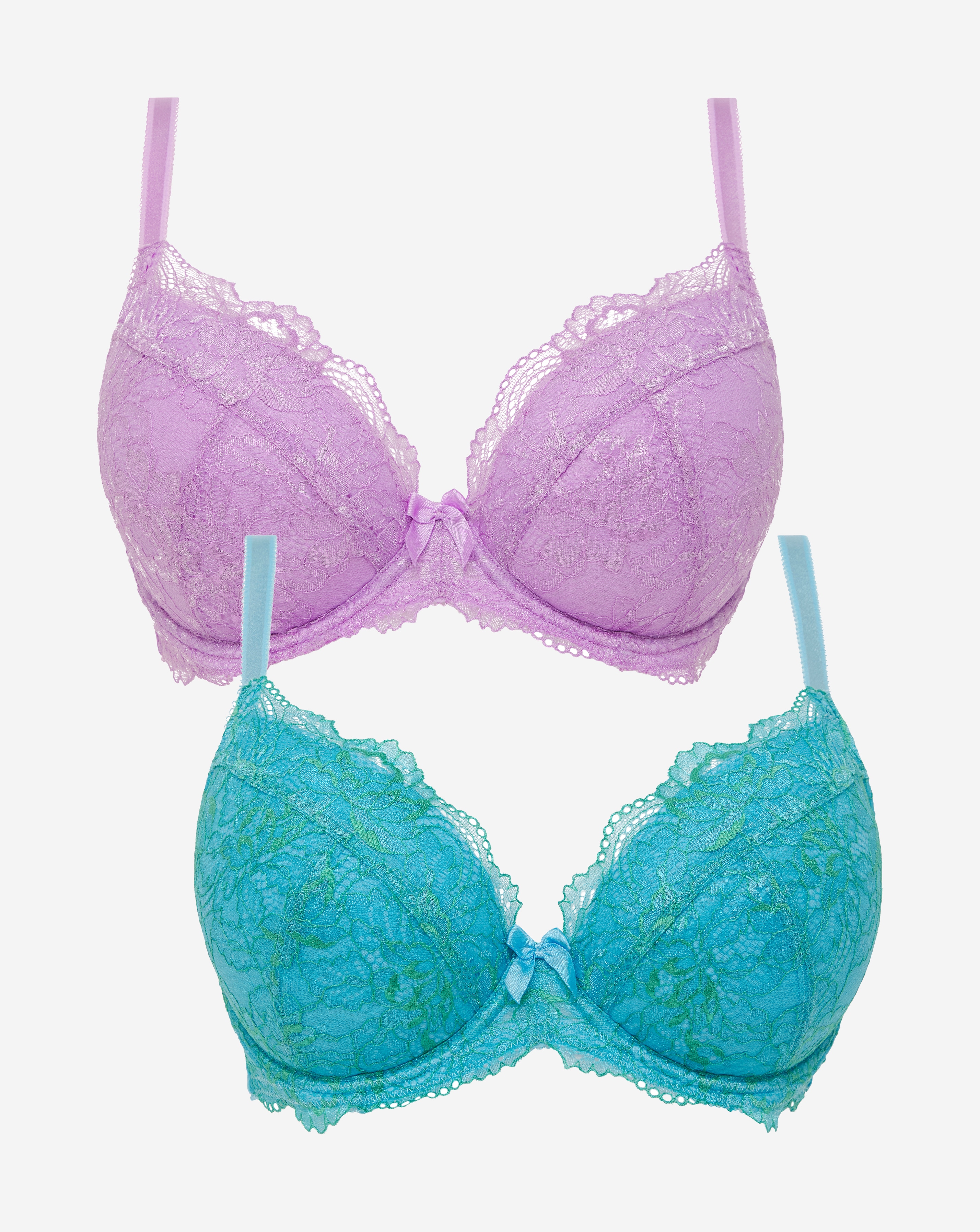 2 Pack Ella Lace Padded Plunge Bras