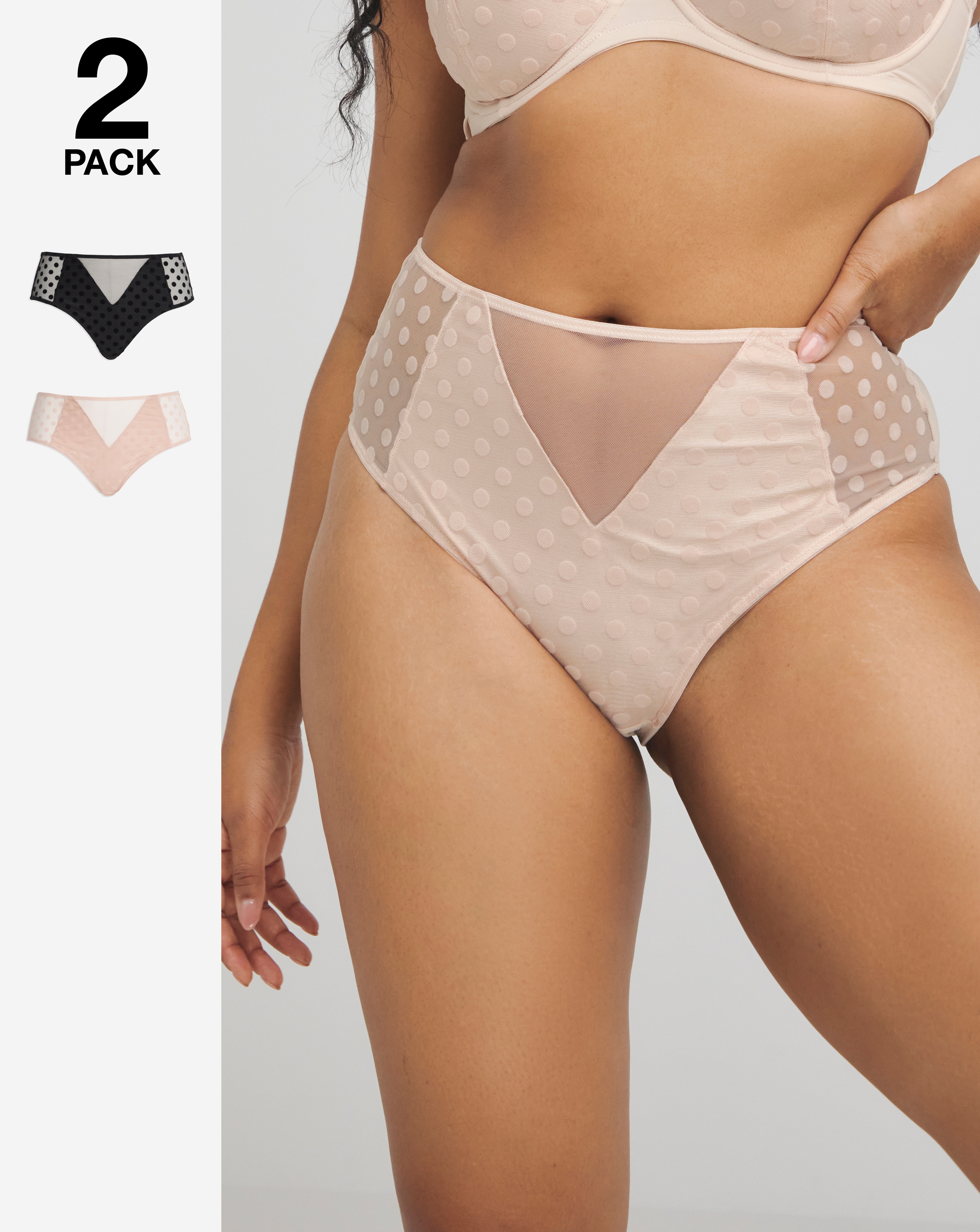 2 Pack Hannah Everyday Spot Mesh Briefs