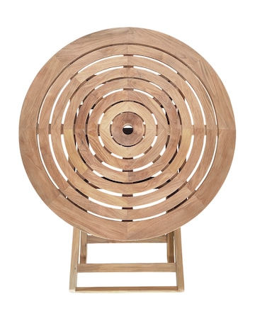 Charles Bentley Teak Wooden Round Garden Dining Table - 4 Seater